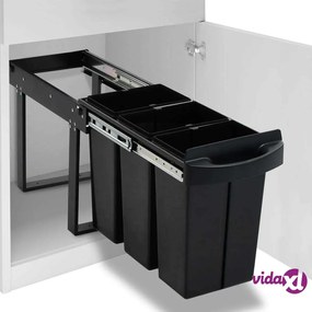 vidaXL Cestino Estraibile per Mobile Cucina Chiusura Ammortizzata 36L