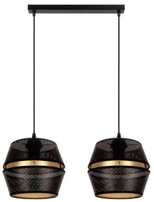 Lampadario a cavo PARIS 2xE27/60W/230V nero/oro