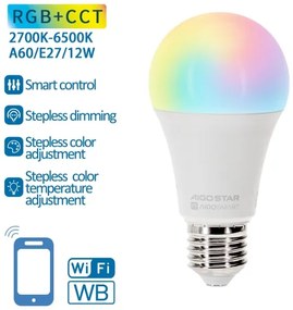 Lampadina LED RGBW dimmerabile A60 E27/12W/230V 2700-6500K Wi-Fi - Aigostar
