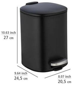 WENKO 24781100 - Cestino ALASSIO 20,5x27 cm nero