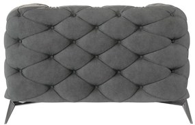 Poltrona grigia con rivestimento in velluto Chelsea – Ropez