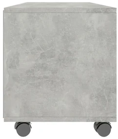 Mobile tv con ruote grigio cemento 90x35x35 cm in multistrato