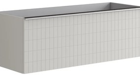 Mobile da bagno sospeso sotto lavabo L 120 x H 40 x P 45.5 cm grigio laccato opaco, 2 cassetti Pixel grid