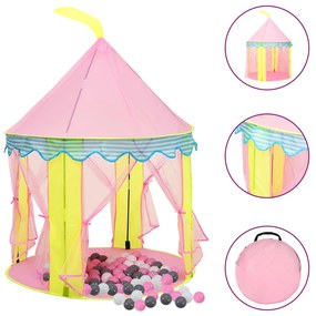 Tenda Da Gioco Per Bambini Rosa Con 250 Palline 100x100x127 Cm /