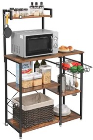 Scaffale per cucina MARGE marrone/nero