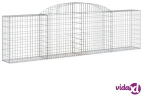 vidaXL Cesti Gabbioni ad Arco 9 pz 300x30x80/100 cm Ferro Zincato