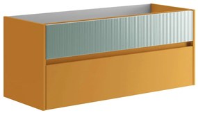 Mobile da bagno sospeso sotto lavabo L 119.5 x H 50 x P 45.5 cm verde opaco, 2 cassetti Niwa