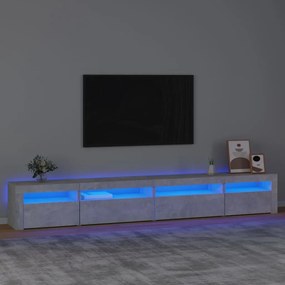 Mobile Porta Tv Con Luci Led Grigio Cemento 270x35x40 Cm /