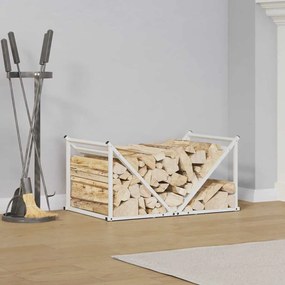 Rastrelliera Per Legna Da Ardere Bianca 70x43x34,5 Cm /