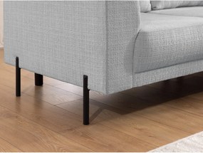 Divano angolare grigio chiaro (con penisola a destra/a L) con rivestimento in ciniglia Mauris – Ropez