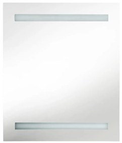 Armadietto bagno con specchio e led bianco lucido 50x14x60 cm