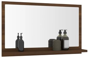 Specchio da Bagno Rovere Marrone 60x10,5x37cm Legno Multistrato