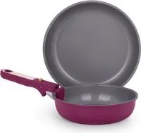 Set 2 padelle con manico staccabile melanzana