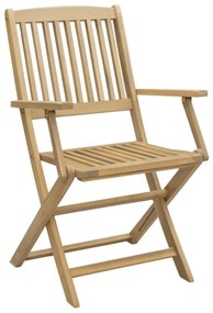 Set da pranzo per giardino 5 pz in legno massello di acacia