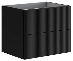 Mobile da bagno sospeso sotto lavabo L 59.5 x H 50 x P 45.5 cm antracite opaco, 2 cassetti VISOBATH Opera