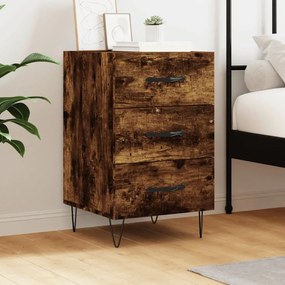 Comodino Rovere Fumo 40x40x66 Cm İn Legno Multistrato /