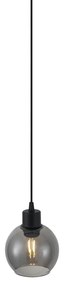 Lampada a sospensione moderna nera con vetro fumé per sistema a binario monofase - Iconic Lava