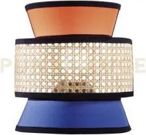 Applique a parete gazebo arancione blu rattan naturale 1 luce attac...