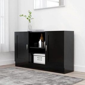 Credenza nera 120x30,5x70 cm in truciolato