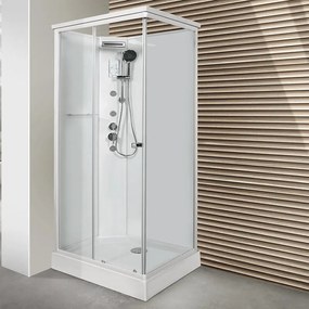 Cabina doccia idromassaggio rettangolare 80 x 120 cm