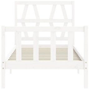 Giroletto con Testiera Bianco Small Single Legno Massello