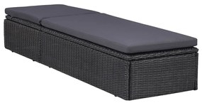 Set da Pranzo da Giardino 11 pz in Polyrattan Nero