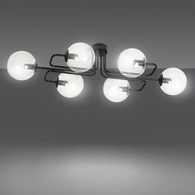 Lampadario da soffitto BRENDI 6 in acciaio e vetro 6xE14 Colore del corpo Trasparente