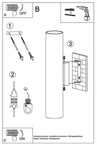 Lampada da parete nera 2 Castro - Sollux