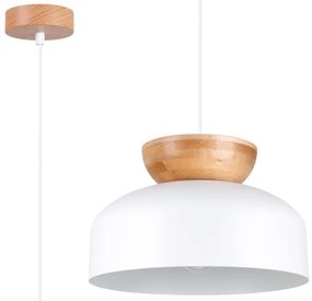 Sollux SL.1350 - Lampadario a sospensione con filo MARION 1xE27/15W/230V diametro 29,5 cm bianco