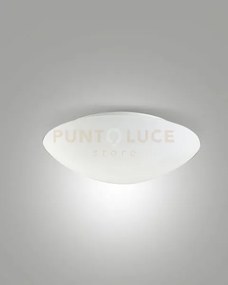 Pandora plafoniera bianca diametro 30cm in vetro 1 luce attacco e27