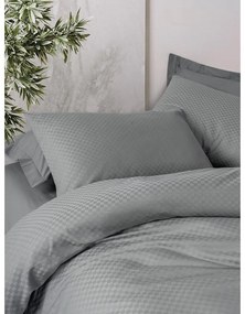 Set copripiumino e federa grigio in cotone renforcé per letto matrimoniale ed esteso 240x220 cm Checkered – Mila Home Luxury