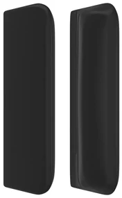 Testiera ad orecchio nera 93x16x78/88 cm in similpelle