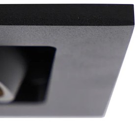 Faretto da incasso nero rettangolare 2 luci - Qure