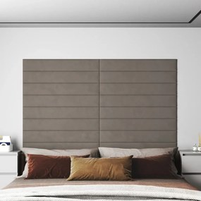 Pannelli Murali 12 Pz Grigio Chiaro 90x15 Cm Velluto 1,62 M² /