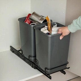 Contenitori per rifiuti in plastica in set da 2 pezzi 20 l - Addis