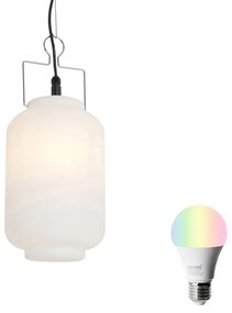 Lampada da esterno intelligente a sospensione bianca 20 cm con Wifi A60 - Pion