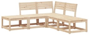 Set Divani da Giardino 5 pz in Legno Massello di Pino