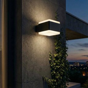 Applique LED 12W Cubica per esterni a Luce Diffusa IP54 Nera Colore Bianco Naturale 4.000K