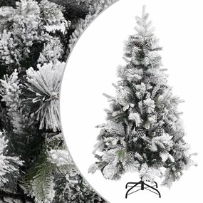Albero Di Natale Con Neve Floccata E Pigne 195 Cm Pvc E Pe /