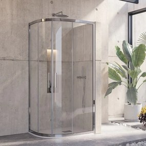 Cabina doccia 80x80 semicircolare in acciaio vetro 8mm KS8000 - KAMALU