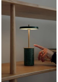 Lampada da tavolo dimmerabile a LED in marmo verde con paralume in metallo (altezza 25,5 cm) Asteria Move Mini - UMAGE