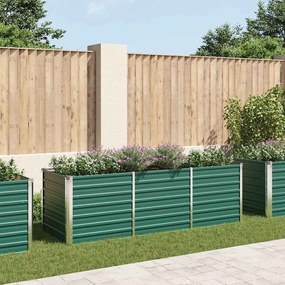 Letto Rialzato Giardino İn Acciaio Zincato 240x80x77 Cm Verde /