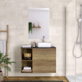 Mobile da bagno sotto lavabo SENSEA Neo Line rovere miele/ardesia L 60 x H 65 x P 48.5 cm, lavabo non incluso