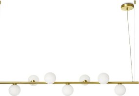 Lampadario Moderno Pomì oro paralume bianco 7x G9 MILOOX