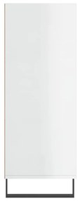 Scaffale bianco lucido 69,5x32,5x90 cm in legno multistrato