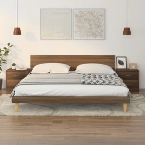 Comodini 2pz Rovere Marrone 40x30x40 Cm İn Truciolato /
