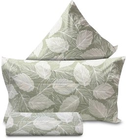 Parure copripiumino matrimoniale foglie Acanto salvia SmartDecoHome