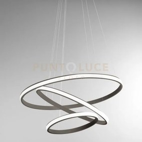 Iole s/3 - lampadario a sospensione titanio led 3000k 3000lm 60w di...