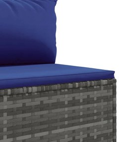 Set divani da giardino 6 pz con cuscini in polyrattan grigio