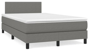 Letto A Molle Materasso E Led Grigio Scuro 120x190cm İn Tessuto /